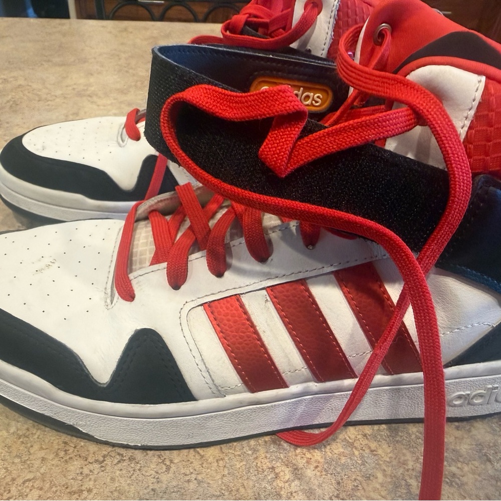 Adidas Men's High-Top Sneakers - Red, Black, White - Picture 16 of 16